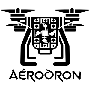 Logo de l’entreprise Aérodron représentant un drone stylisé en noir