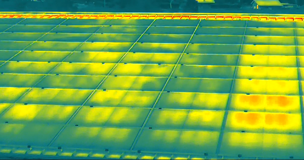 Inspection thermographique de panneaux photovoltaïques par drone