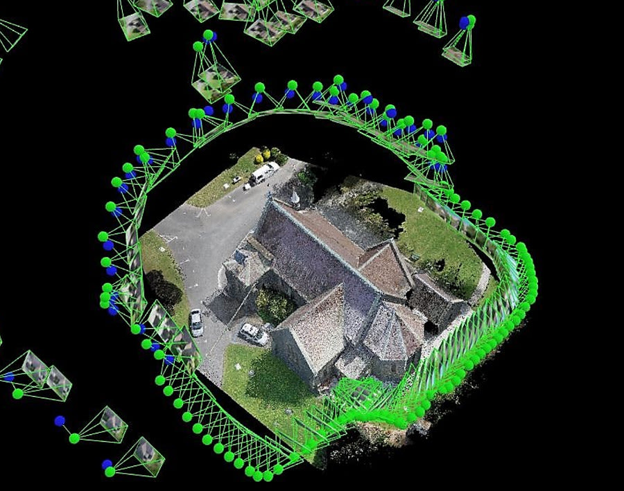 Modélisation 3D d’un bâtiment obtenue par photogrammétrie à partir d’images par drone